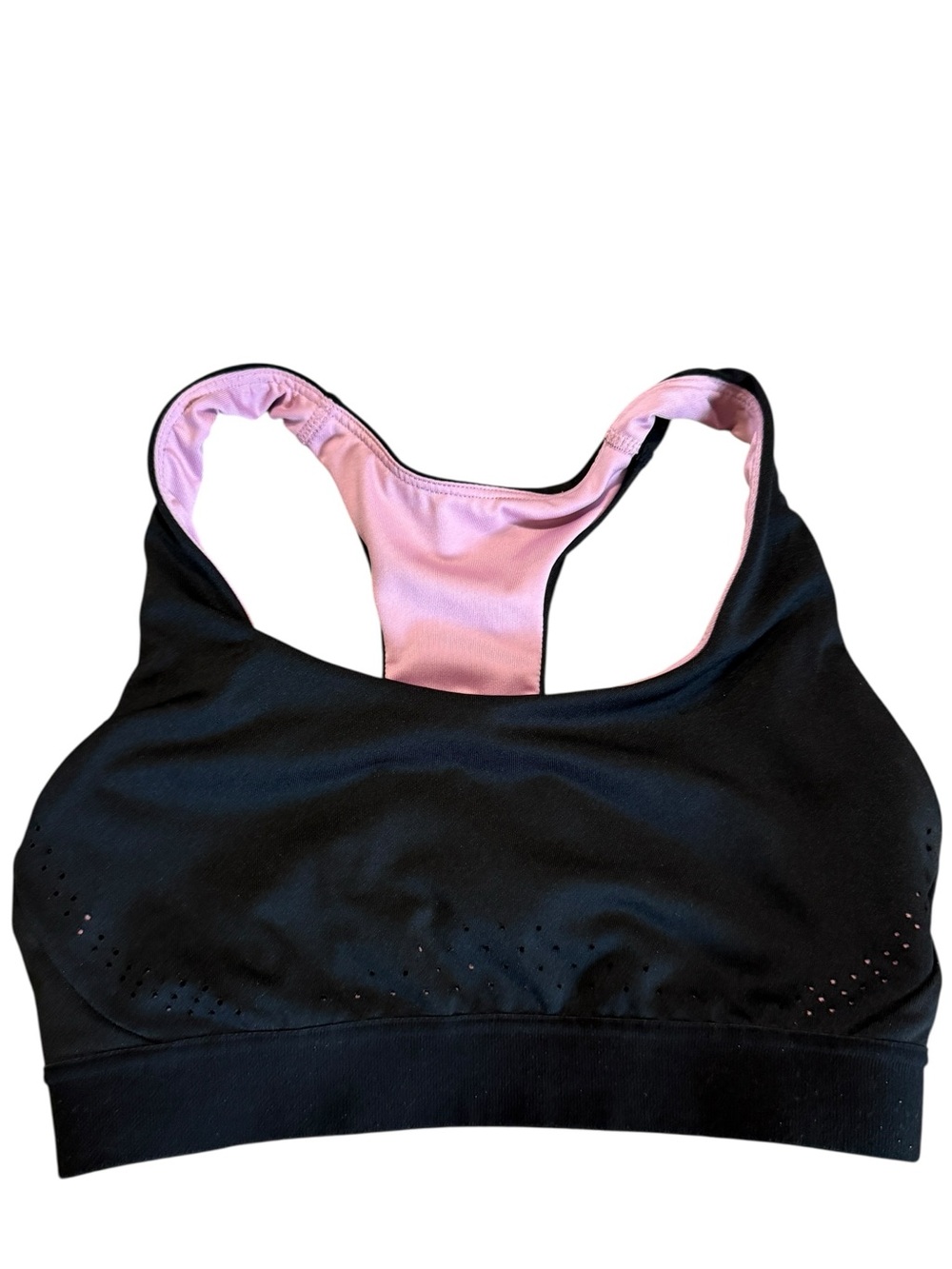 Champion Small Black Sports Bra with Pink Lining Racerback